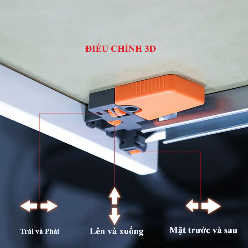 Ray Âm Giảm Chấn 3D Mở Rộng Hoàn Toàn MTF3331K Điều chỉnh 3D ray âm giảm chấn